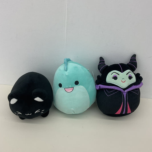 Squishmallows LOT Disney Maleficent Blue Dinosaur Black Cat Plush Dolls Stuffed