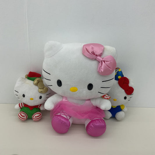 Sanrio White Mixed LOT Hello Kitty Character Plush Dolls Used