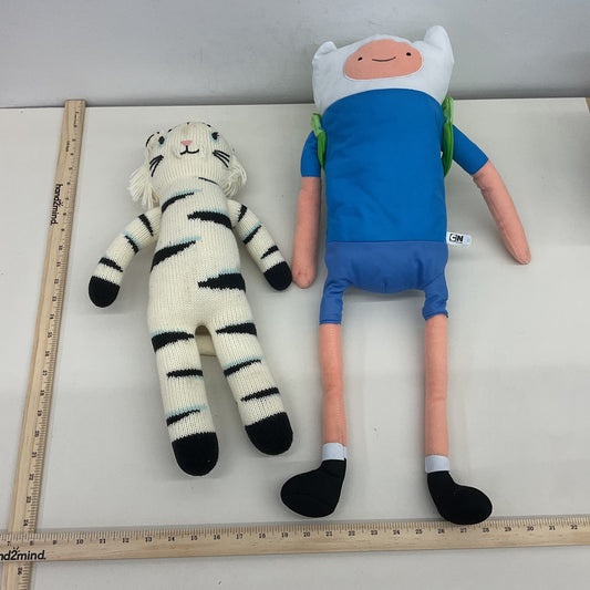 2 Plush Blabla Black White Striped Zebra Cartoon Network Finn Adventure Time - Warehouse Toys