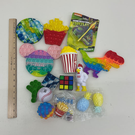 Mixed Fidget Sensory Toys Squishy Foam Figures Popcorn Pop Its Puzzles Used