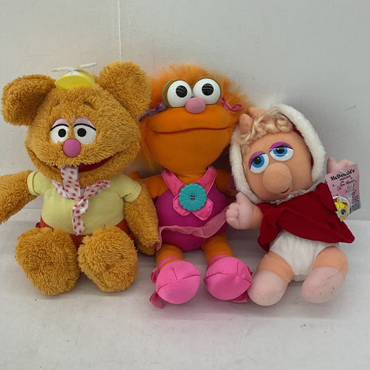 The Muppets Brown Fozzie Miss Piggy Stuffed Animal Toy Lot VTG