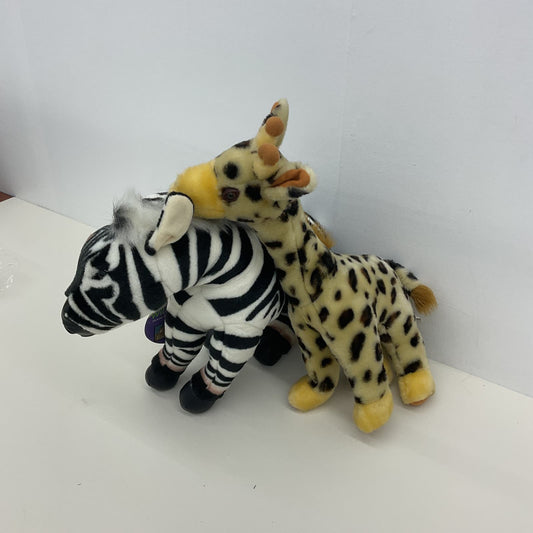 Discovery Black White Zebra & King Plush Giraffe Yellow Plush Dolls Stuffed Toys