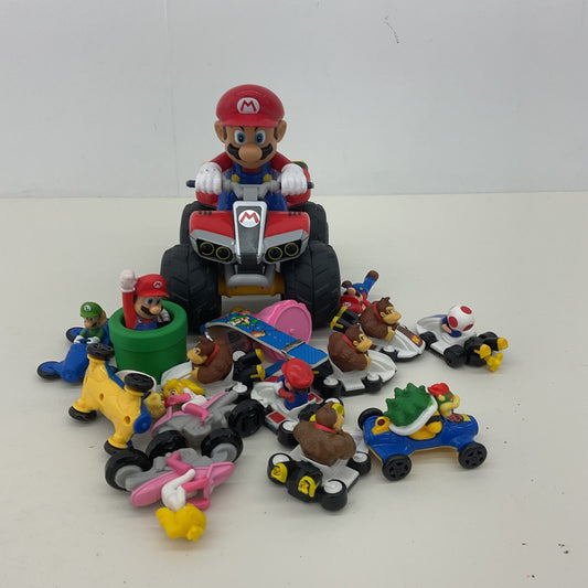 Mixed Various Nintendo Super Mario Kart Vehicles Toy Figures Cake Toppers Used