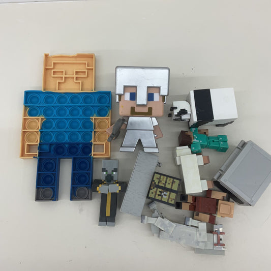 Minecraft Figures Toy Figurines Cake Toppers Building Blocks Pop It Fidget Used