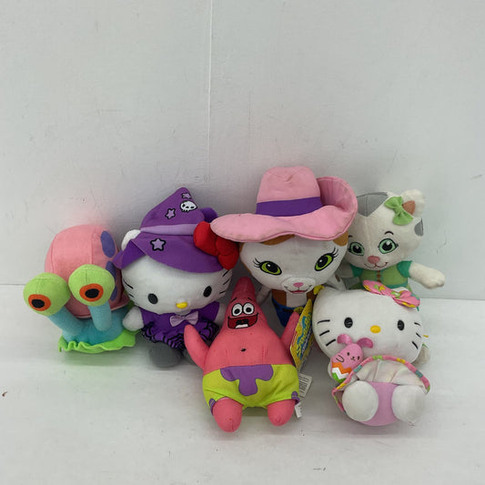 Various Plush Toy Lot Sanrio Hello Kitty Nickelodeon Spongebob Cartoon Plush