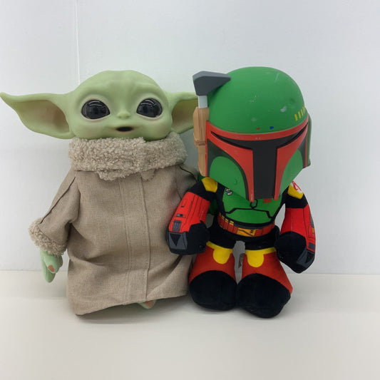 Star Wars Plush Doll LOT 2 Baby Grogu Mandalorian Boba Fett Stuffed Toys