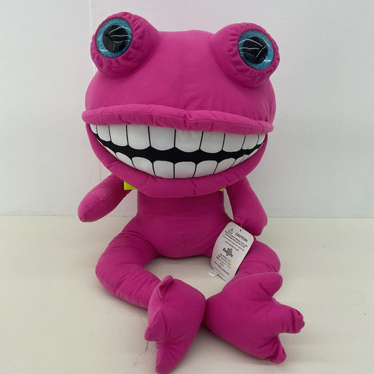 New with Tags Toy Factory Magenta Pink Grin Teeth Weird Lizard Alien Plush