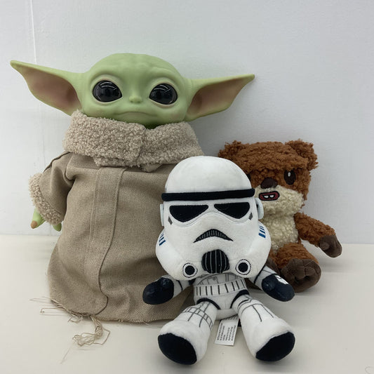 Star Wars Baby Grogu Wicket Ewok Stormtrooper Plush Dolls Used