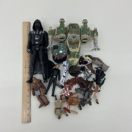 Star Wars Loose Action Figures Vehicles X-Wing Toy LOT Used Darth Vader Chewie