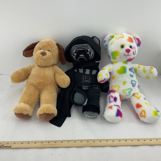 Build a Bear Black Stuffed Animal Star Wars Tie Dye White Bear Dog Plush Lot - Warehouse Toys