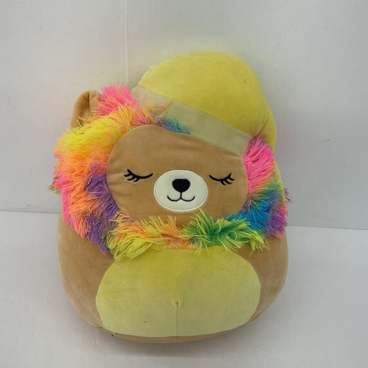 Cuddly Soft CUTE Squishmallows Large Tan Rainbow Mane Lion Plush Pillow Toy - Warehouse Toys