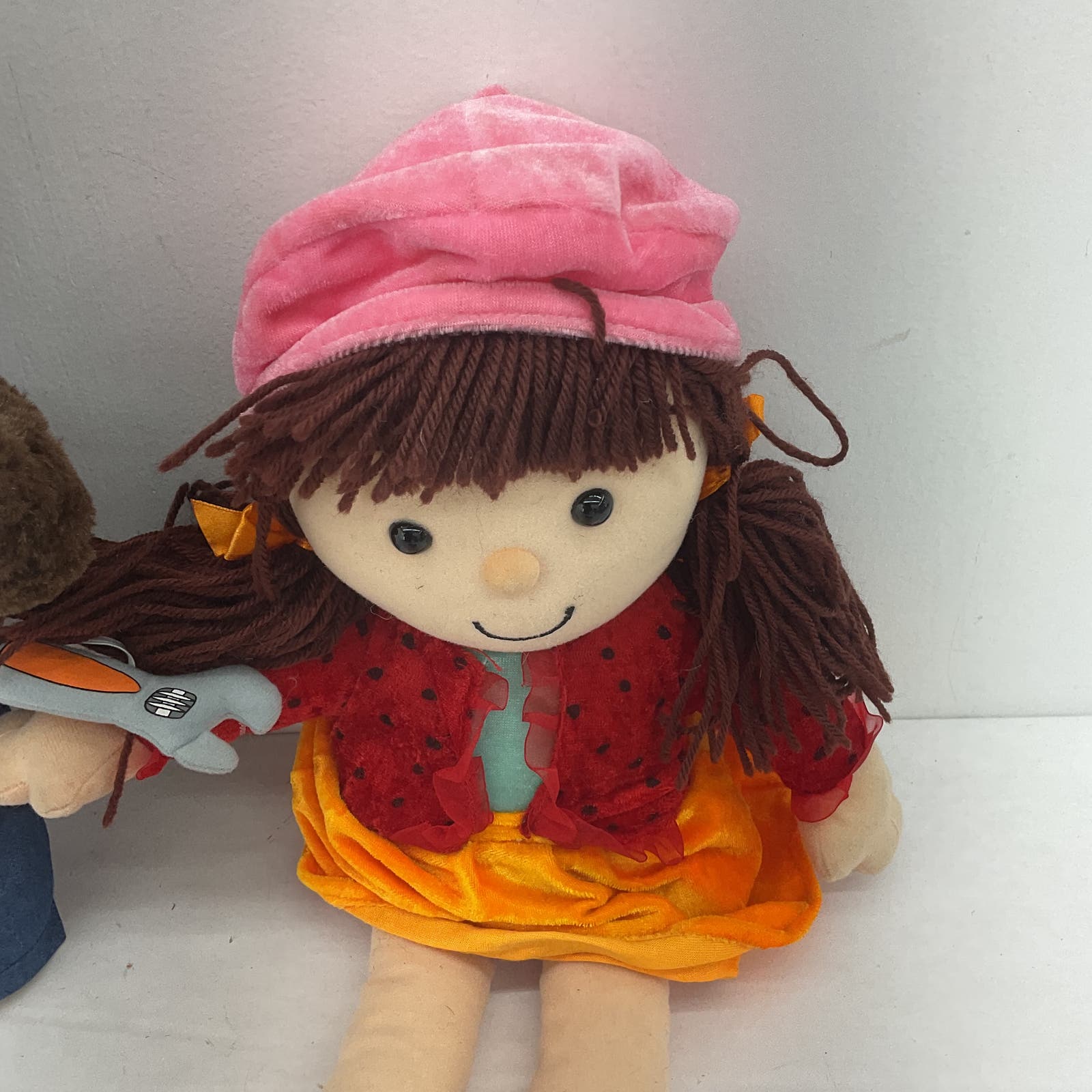 CUTE Build A Bear Indy Carpenter Teddy Plush & Cute Little Girl Rag Doll Stuffed - Warehouse Toys