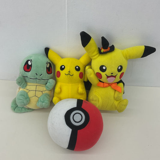 Cute Cuddly LOT Nintendo Pokemon Squirtle Pokeball Pikachu Plush Dolls Toys - Warehouse Toys