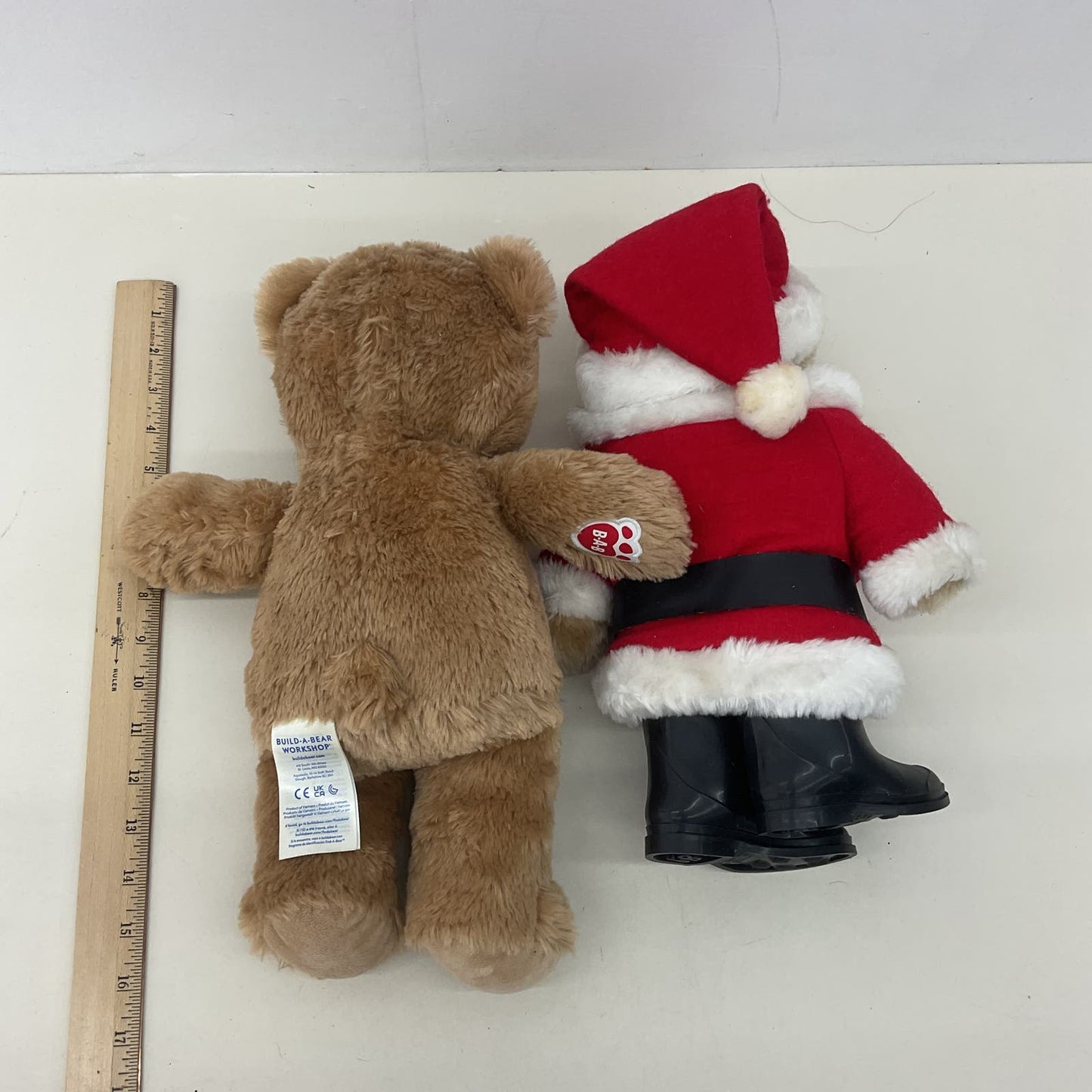 CUTE LOT 2 Brown Teddy Bears Plush BABW & Xmas Santa Outfit Stuffed - Warehouse Toys