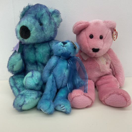 CUTE Soft Cuddly LOT Pink Blue TY Branded Teddy Bears Plush Dolls Stuffed Toys - Warehouse Toys