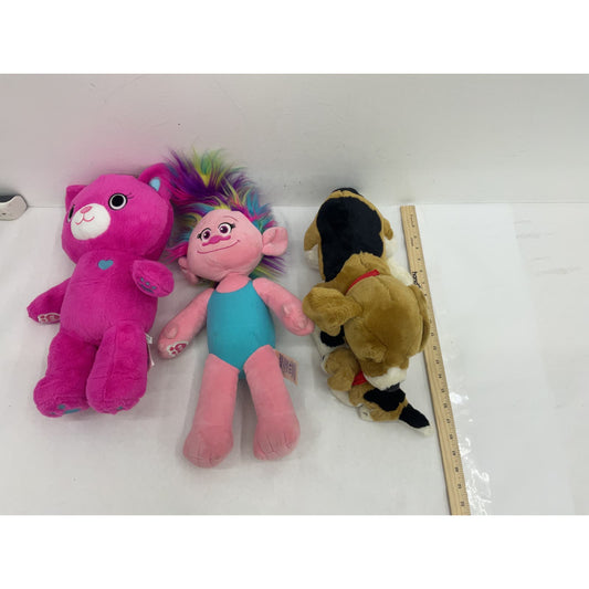 Easter Holiday LOT Stuffed Build A Bear Plush Lot Pink Cat Troll Brown Dog - Warehouse Toys
