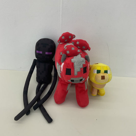 Minecraft Red Yellow Black Character Plush Toys Creeper Animals Cat Used