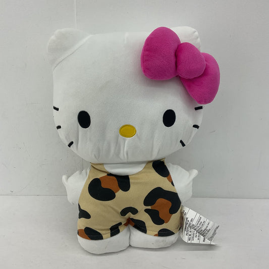 Hello Kitty Sanrio White Stuffed Animal Camo Outfit Pink Bow Plush - Warehouse Toys