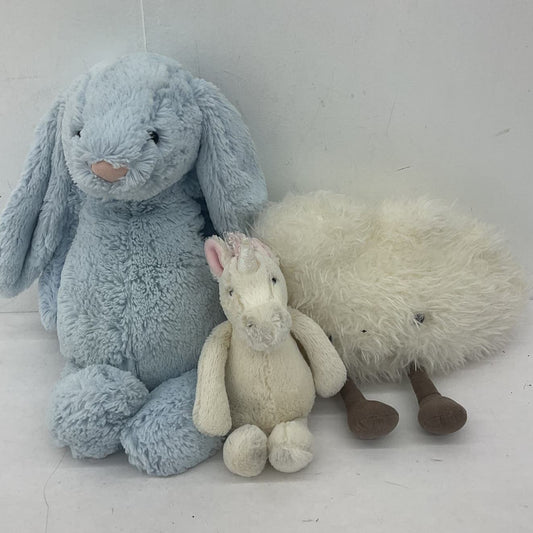 Jellycat Blue Bunny white unicorn Stuffed Animal Plush Toy Lot - Warehouse Toys