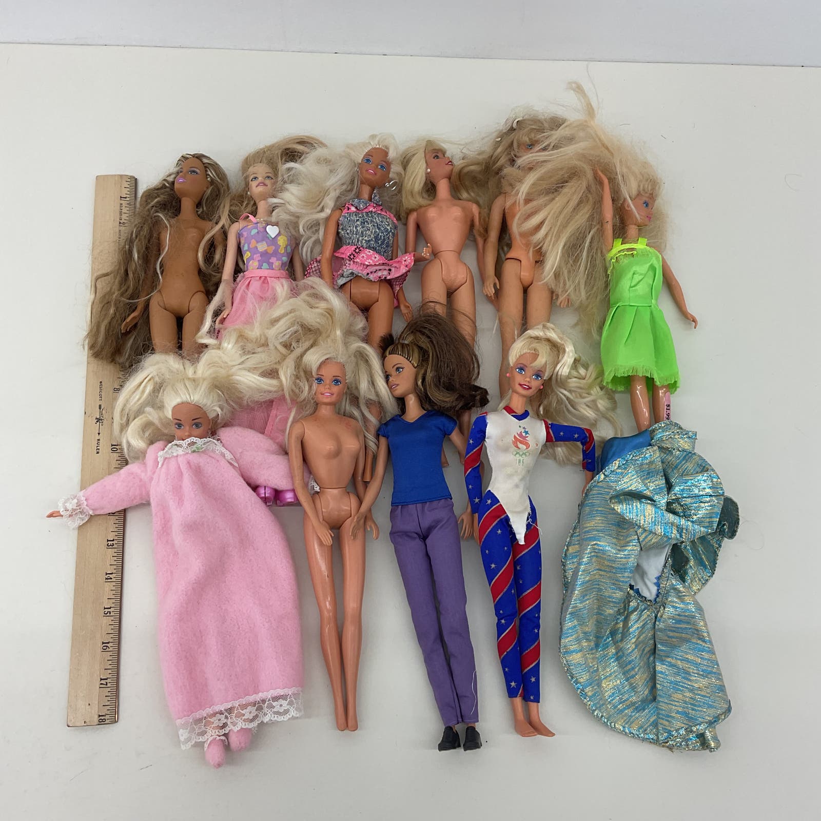 Loose Mixed LOT Mattel Barbie & Others Fashion Dolls Blonde Hair Used - Warehouse Toys