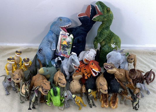 LOT 17 lbs Jurassic Park Jurassic World Dinosaurs Plush Toy Figures Used - Warehouse Toys