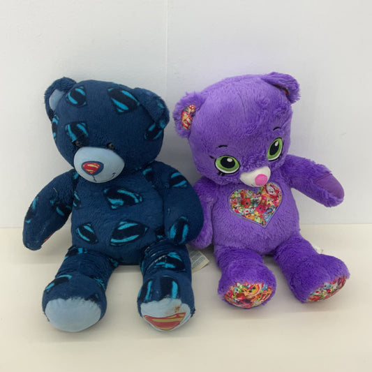 LOT 2 BABW Build a Bear Blue Purple Teddy Bear Soft Plush Stuffed Animals - Warehouse Toys