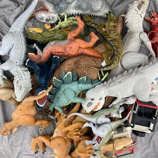 LOT 25 lbs Mixed Jurassic Park Dinosaurs Velociraptors Plush Action Figure Toys - Warehouse Toys