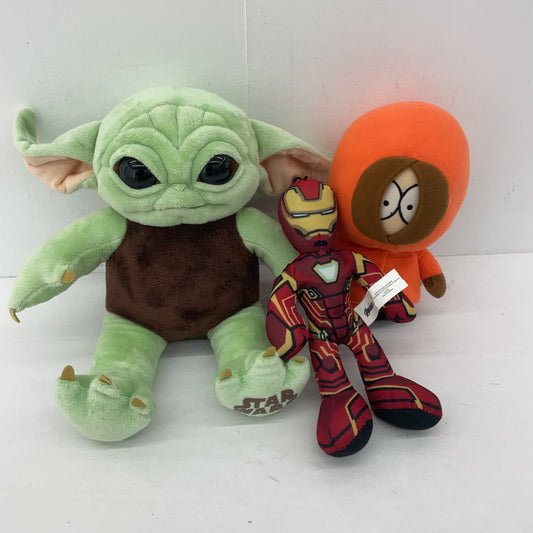 LOT Kenny South Park Star Wars Baby Grogu Marvel Iron Man Plush Stuffed Toys - Warehouse Toys