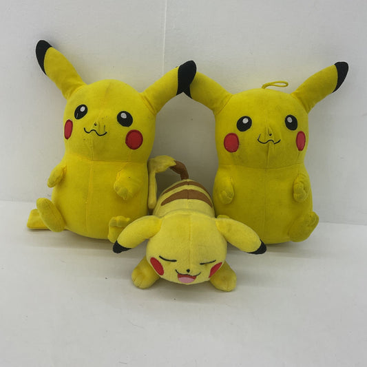 LOT of 3 Pokemon Nintendo Yellow Pikachu Plush Dolls Stuffed Animals - Warehouse Toys