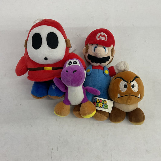 LOT of 4 Nintendo Super Mario Bros Stuffed Plush Toy Figures Mario Yoshi Shy Guy - Warehouse Toys