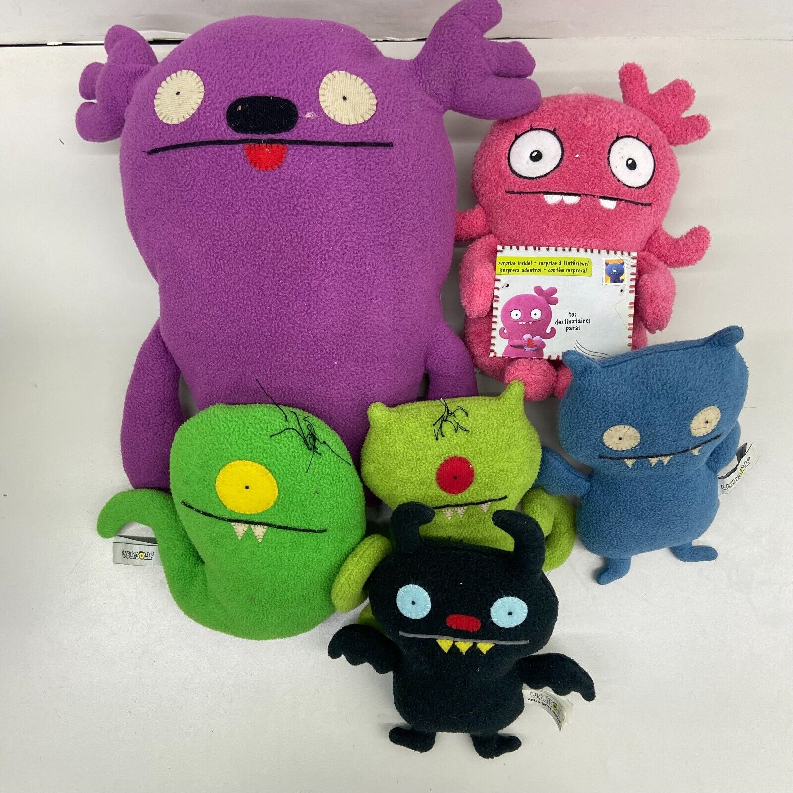 LOT of 6 Ugly Doll Stuffed Plush Toys Babos Bird Cozy Monster Jeero Plunko  Used - Warehouse