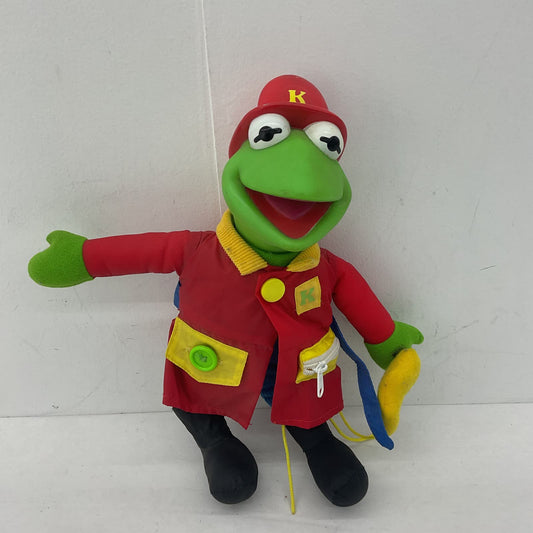 Mattel Kermit the Frog Muppets Firefighter Stuffed Animal Plush Doll Toy 1990 - Warehouse Toys