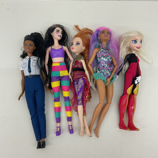 Mixed Barbie Mattel & Others Fashion Play Dolls Loose Used Brunette Hair - Warehouse Toys