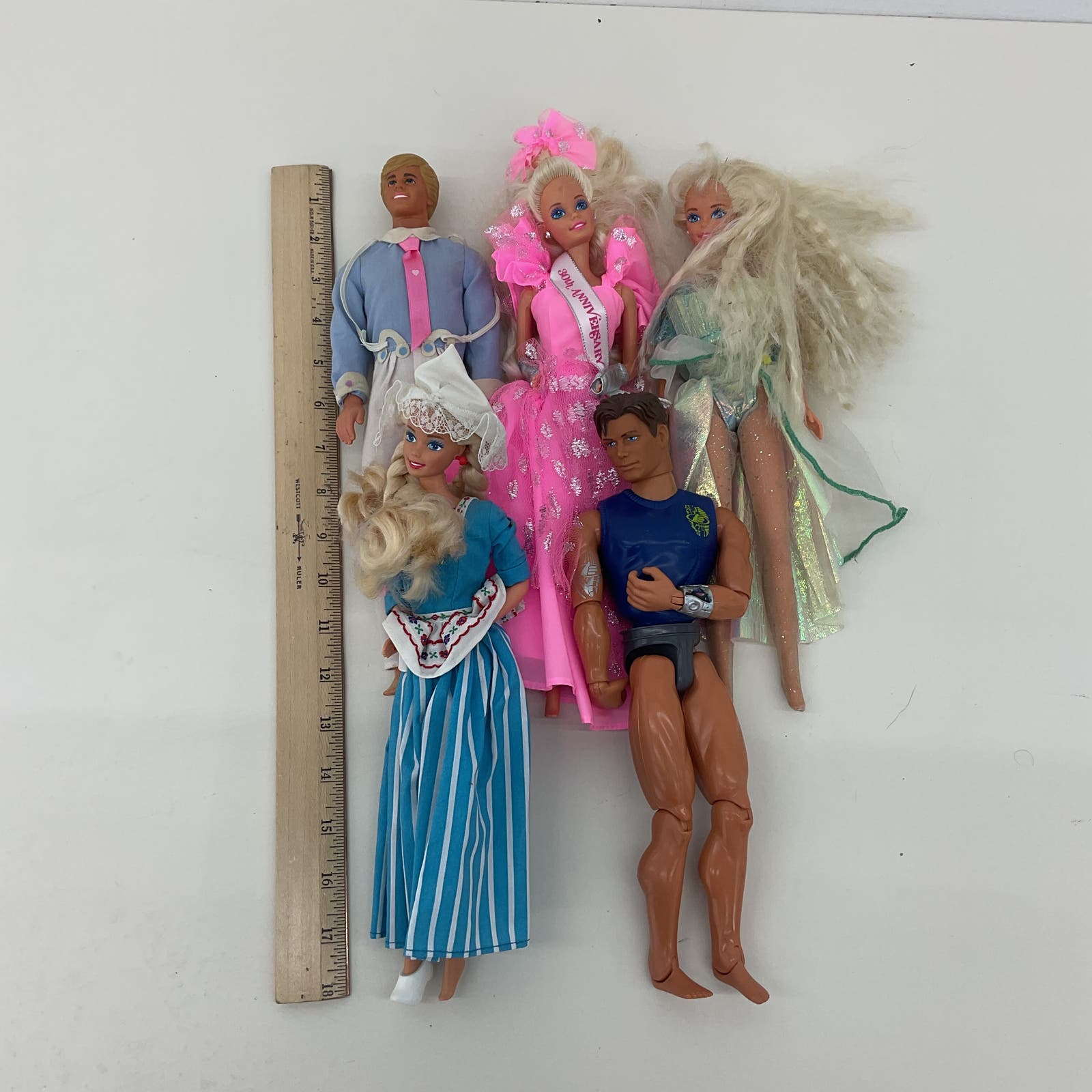 Mixed Loose LOT Mattel Barbie Ken Fashion Dolls Used Blonde Hair - Warehouse Toys