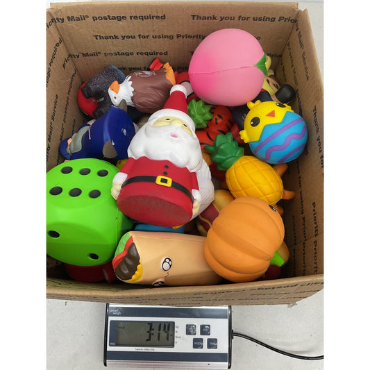 Mixed LOT 3 lbs Squeezable Foam Squishy Stress Ball Toys Figures Holiday Food - Warehouse Toys