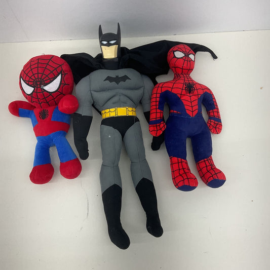 Mixed LOT 3 Marvel DC Comics Batman Spiderman Plush Dolls Stuffed Toys Used - Warehouse Toys