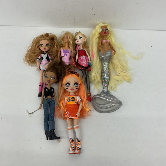 Mixed LOT Girlie Fashion Toy Dolls Rainbow High Bratz Barbie Mermaids ETC Used - Warehouse Toys