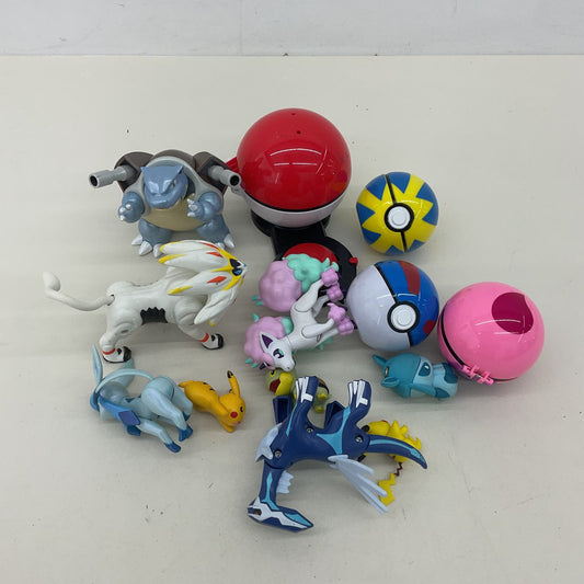Mixed LOT Nintendo Pokemon Poke Balls Toy Figures Blaistoise Pikachu Toys Used - Warehouse Toys