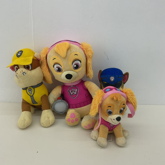 Mixed LOT Paw Patrol Character Dog Plush Dolls Rubble Skye Marshall Cop Used - Warehouse Toys