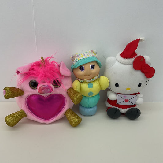 Mixed LOT Sanrio Hello Kitty Xmas Playskool Glo Worm Shimmeez Plush Dolls - Warehouse Toys