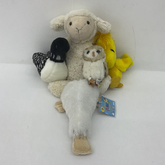 Mixed Stuffed Animals LOT Jellycat Lamb Peanuts Woodstock Webkinz Goose Owl Duck - Warehouse Toys