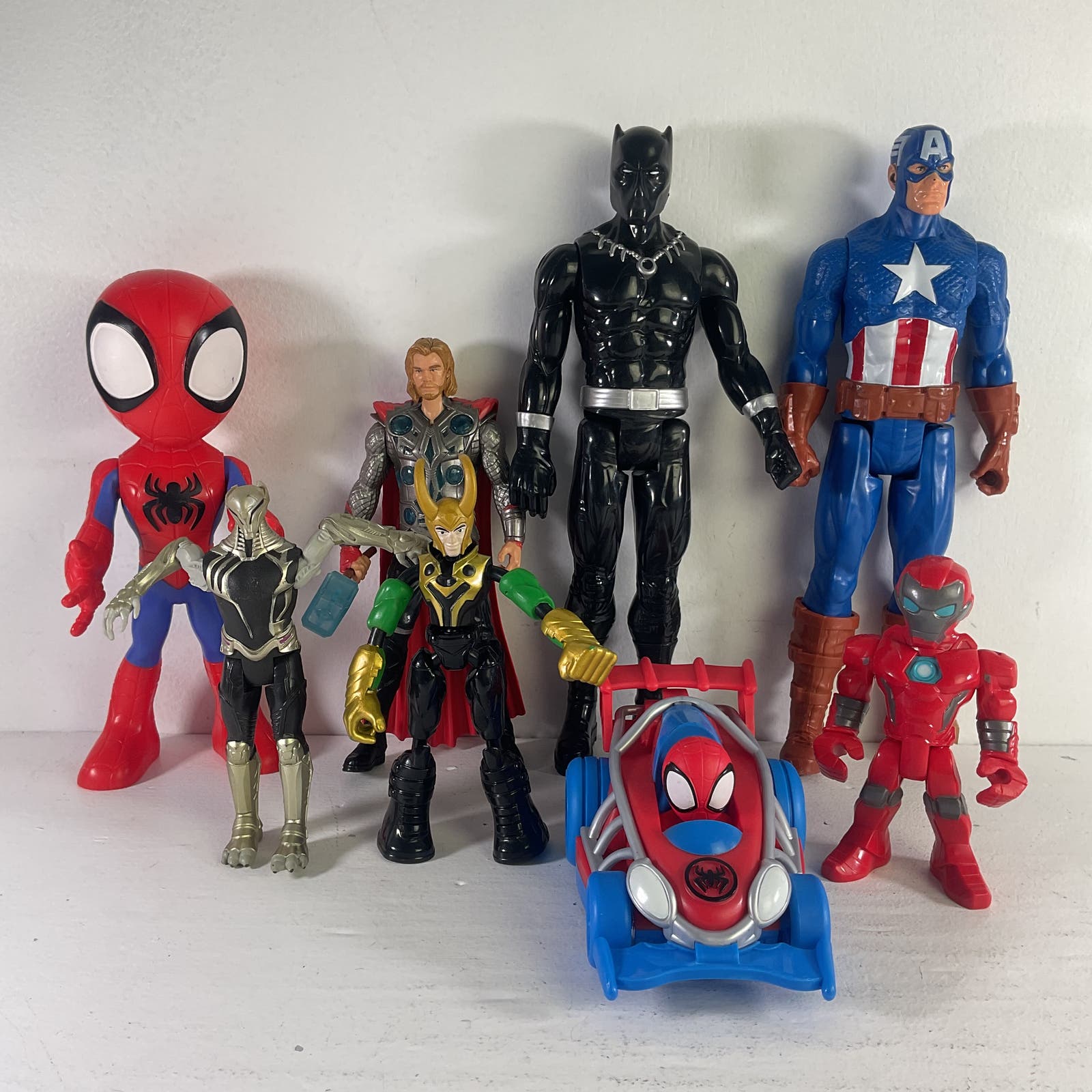 Mixed Used LOT 7 lbs Hasbro Marvel Mixed Action Figures Spiderman Black Panther - Warehouse Toys