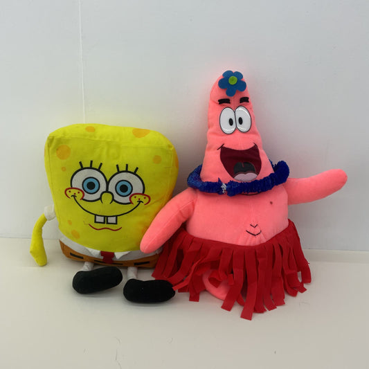 Nickelodeon LOT 2 Spongebob Squarepants Character Plush Patrich Star Luau Dolls - Warehouse Toys