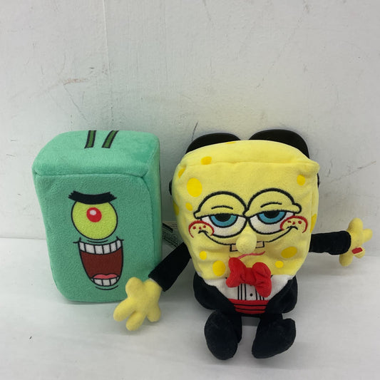 Nickelodeon Spongebob Squarepants and Plankton Plush Stuffed Animal Lot - Warehouse Toys