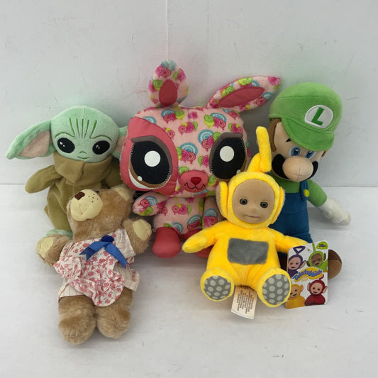 Nintendo Teletubbies Star Wars Stuffed Animal Plush Grogu Luigi Lot - Warehouse Toys