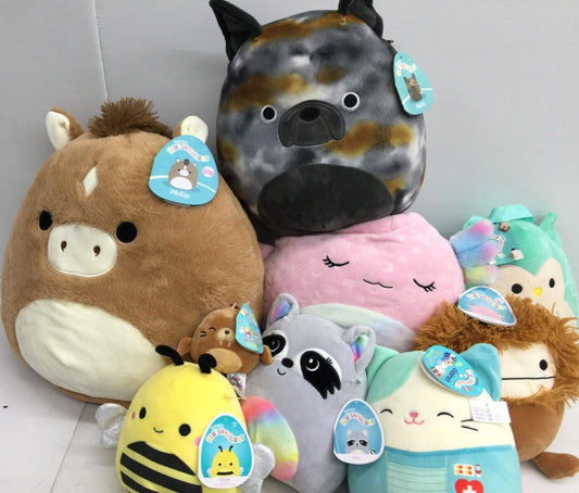 NWT LOT of 9 Assorted Squishmallows Animal Plush Toys Sunny Cressida Philip Bee - Warehouse Toys