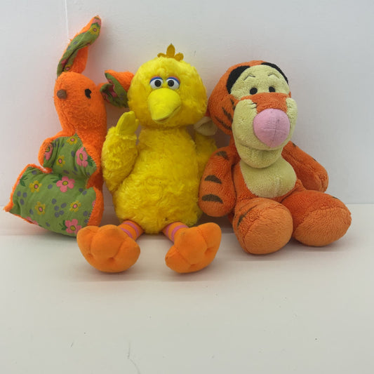 Plush LOT GUND Yellow Big Bird Sesame Street Orange Tigger Disney & Orange Bunny - Warehouse Toys