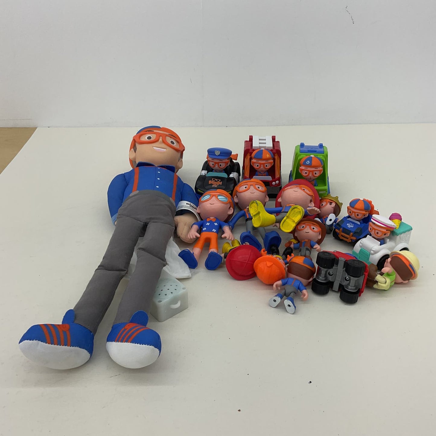 Preowned Blippi Toy Figures Cake Toppers Vehicles Cars Plush Doll Mixed Used LOT - Warehouse Toys