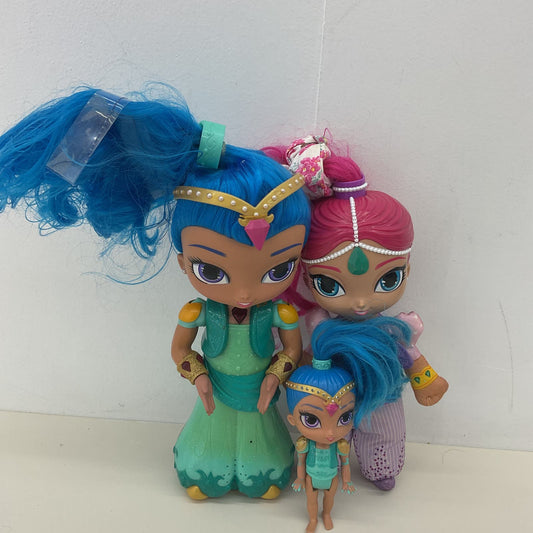 Preowned Nickelodeon Shimmer & Shine Girl Genie Play Dolls Used Loose Blue Pink - Warehouse Toys