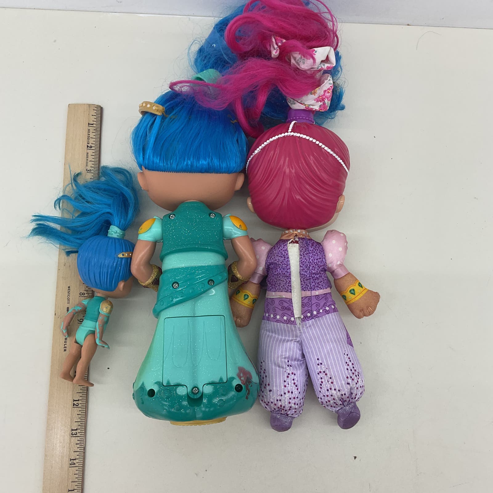 Preowned Nickelodeon Shimmer & Shine Girl Genie Play Dolls Used Loose Blue Pink - Warehouse Toys